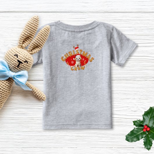 クリスマスの子犬ジンジャーブレッド名レターH男の子 ベビーTシャツ