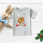 クリスマスの子犬ジンジャーブレッド名レターH男の子 ベビーTシャツ