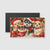 クリスマスの子犬マグネット (正面/裏面)