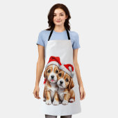クリスマスの子犬 エプロン (着用した状態)