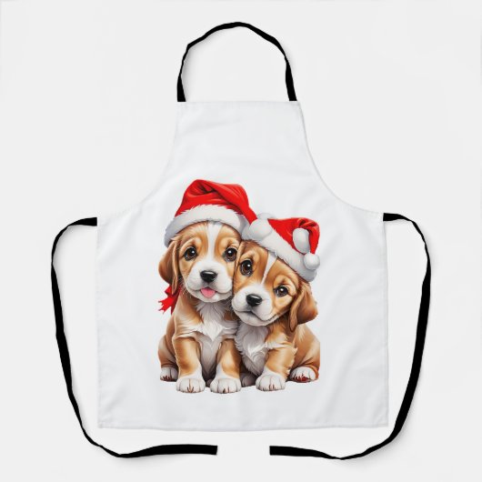 クリスマスの子犬 エプロン (正面)