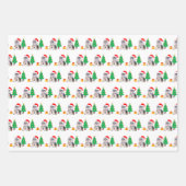 クリスマスの子犬、キャロル猫と赤い上の足 ラッピングペーパーシート (正面)