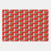 クリスマスの子犬、キャロル猫と足 ラッピングペーパーシート (正面)