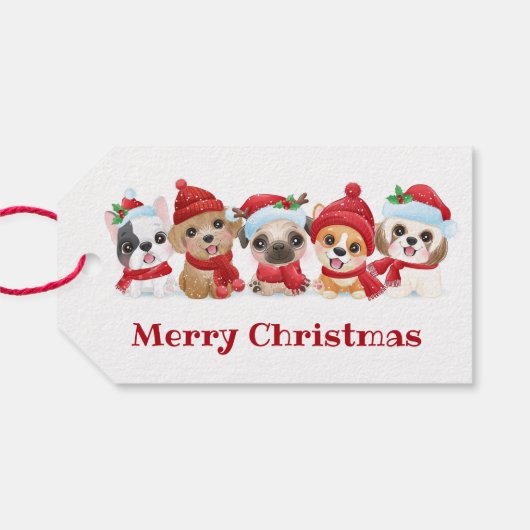 クリスマスの子犬 ギフトタグ (裏面横)