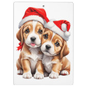 クリスマスの子犬 クリップボード (裏面)