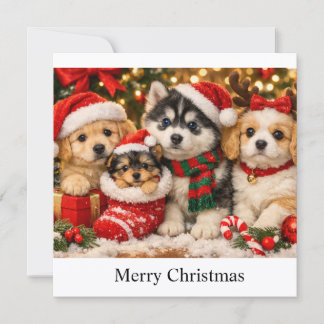 クリスマスの子犬 シーズンカード