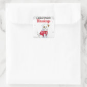 クリスマスの子犬 スクエアシール (バッグ)