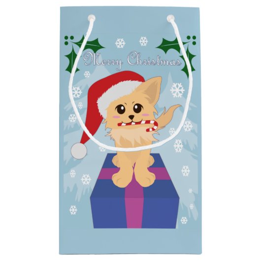 クリスマスの子犬 スモールペーパーバッグ (裏面)