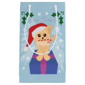 クリスマスの子犬 スモールペーパーバッグ (正面)