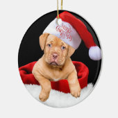 クリスマスの子犬 セラミックオーナメント (左)