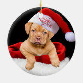 クリスマスの子犬 セラミックオーナメント (裏面)