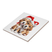クリスマスの子犬 タイル (側面)