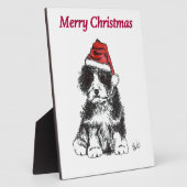 クリスマスの子犬 フォトプラーク (側面)