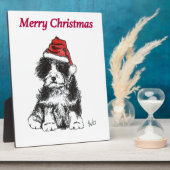 クリスマスの子犬 フォトプラーク (側面)