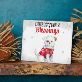 クリスマスの子犬 フォトプラーク (側面)