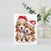 クリスマスの子犬 ポストカード (スタンド正面)