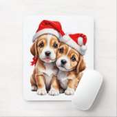 クリスマスの子犬 マウスパッド (マウス)