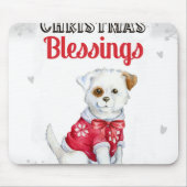 クリスマスの子犬 マウスパッド (正面)