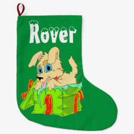 クリスマスの子犬 ラージクリスマスストッキング