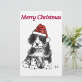 クリスマスの子犬 便箋 (スタンド正面)
