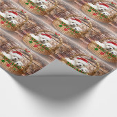 クリスマスの子犬、愛らしい休日のデザイン ラッピングペーパー (角)