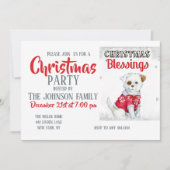 クリスマスの子犬 招待状 (正面)