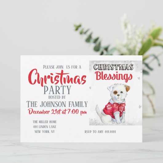 クリスマスの子犬 招待状 (スタンド正面)