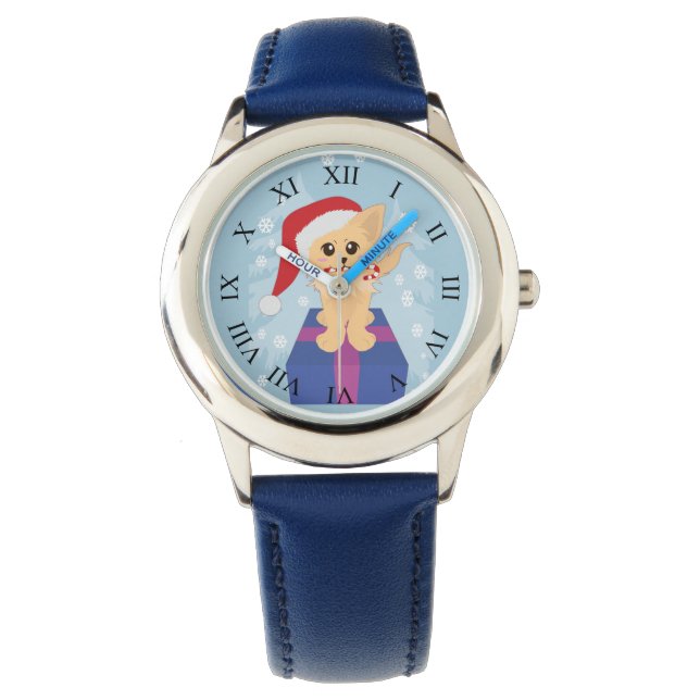 クリスマスの子犬 腕時計 (正面)