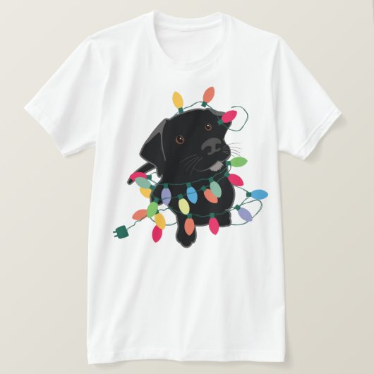 クリスマスの子犬 Tシャツ (デザイン正面)