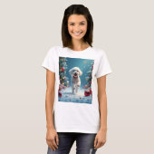 クリスマスの子犬 Tシャツ (正面フル)