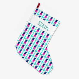 クリスマスの子猫とプレゼント ラージクリスマスストッキング