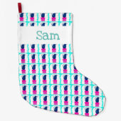 クリスマスの子猫とプレゼント ラージクリスマスストッキング (正面)