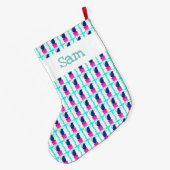 クリスマスの子猫とプレゼント ラージクリスマスストッキング (裏面 (吊り時))