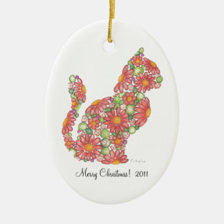 クリスマスの子猫のオーナメント セラミックオーナメント