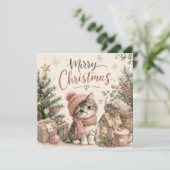 クリスマスの子猫のグリーティングカード (スタンド正面)