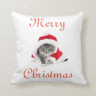 クリスマスの子猫の枕 クッション