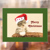 クリスマスの子猫の窓がしがみつく ウィンドウサイン (シート2)