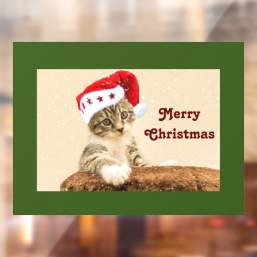 クリスマスの子猫の窓がしがみつく ウィンドウサイン (シート2)