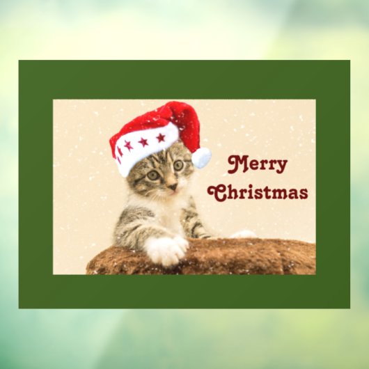 クリスマスの子猫の窓がしがみつく ウィンドウサイン (シート3)