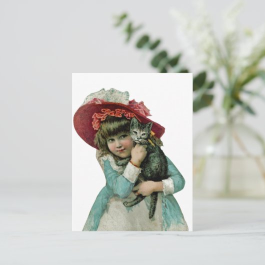クリスマスの子猫を抱いて シーズンポストカード (スタンド正面)