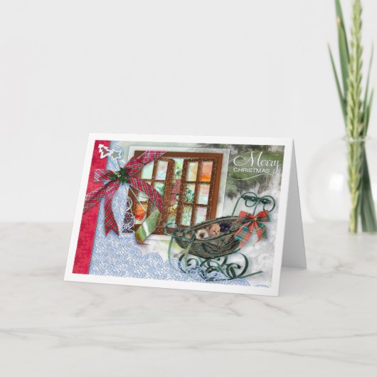 クリスマスの子猫カード シーズンカード (正面)