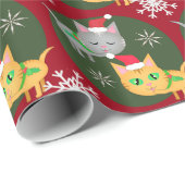 クリスマスの子猫猫のかわいい包装紙 ラッピングペーパー (ロールコーナー)