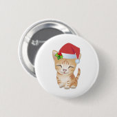 クリスマスの子猫猫のギフトPinのブローチ 缶バッジ (正面&裏面)