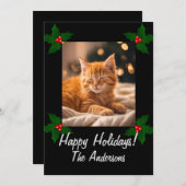 クリスマスの子猫3，ハッピーホリデー，かわいい子猫, 招待状 (正面/裏面)