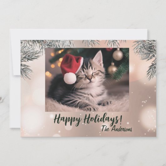 クリスマスの子猫9,ハッピーホリデー,クリスマスカード 招待状 (正面)