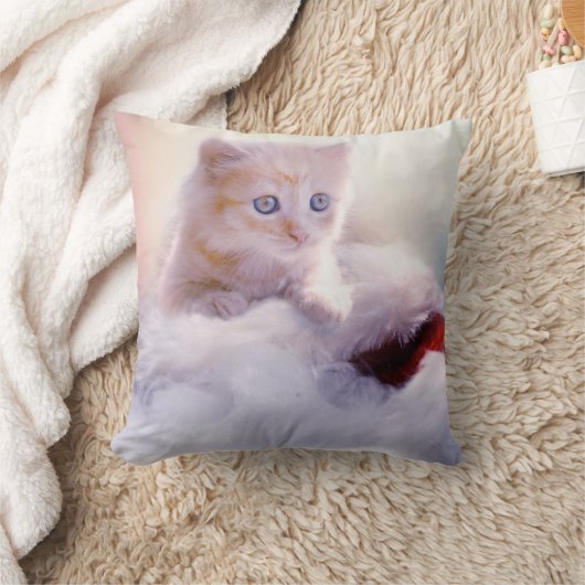 クリスマスの子猫 クッション (ブランケット)