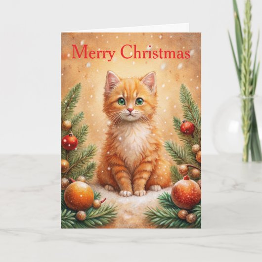 クリスマスの子猫 シーズンカード (正面)