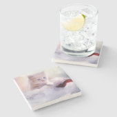 クリスマスの子猫 ストーンコースター (横)