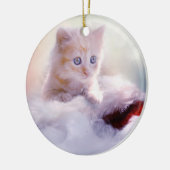 クリスマスの子猫 セラミックオーナメント (左)