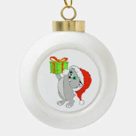クリスマスの子猫 セラミックボールオーナメント